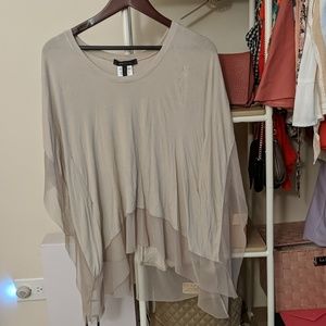 BCBGMaxzaria Tunic with semi sheer mesh sleeves